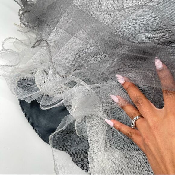 Jovani Pewter Beaded Strapless Prom Gala Pageant Mermaid Evening Gown Size 0 - Picture 8 of 17